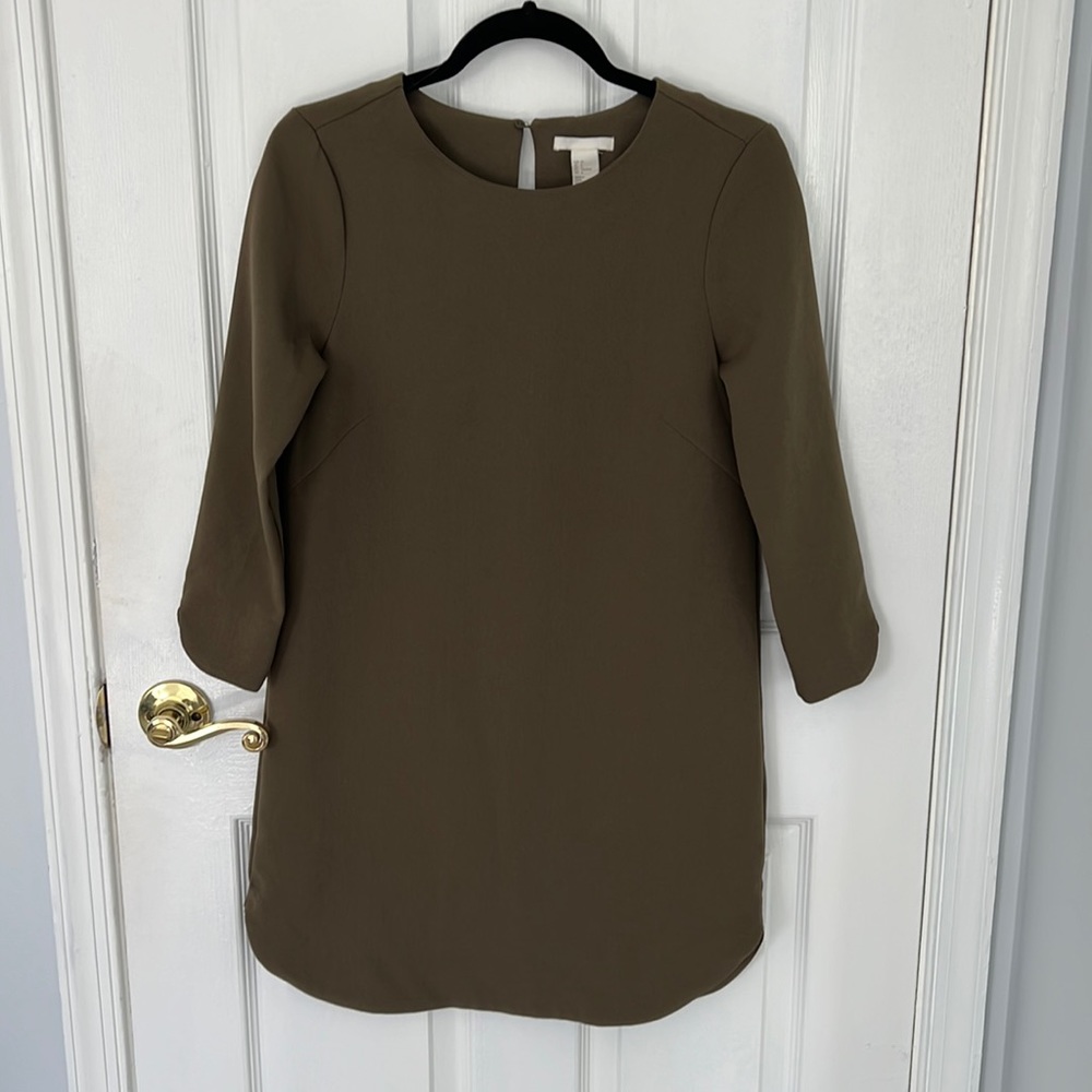 H&M Olive Green Quarter Sleeve Dress
